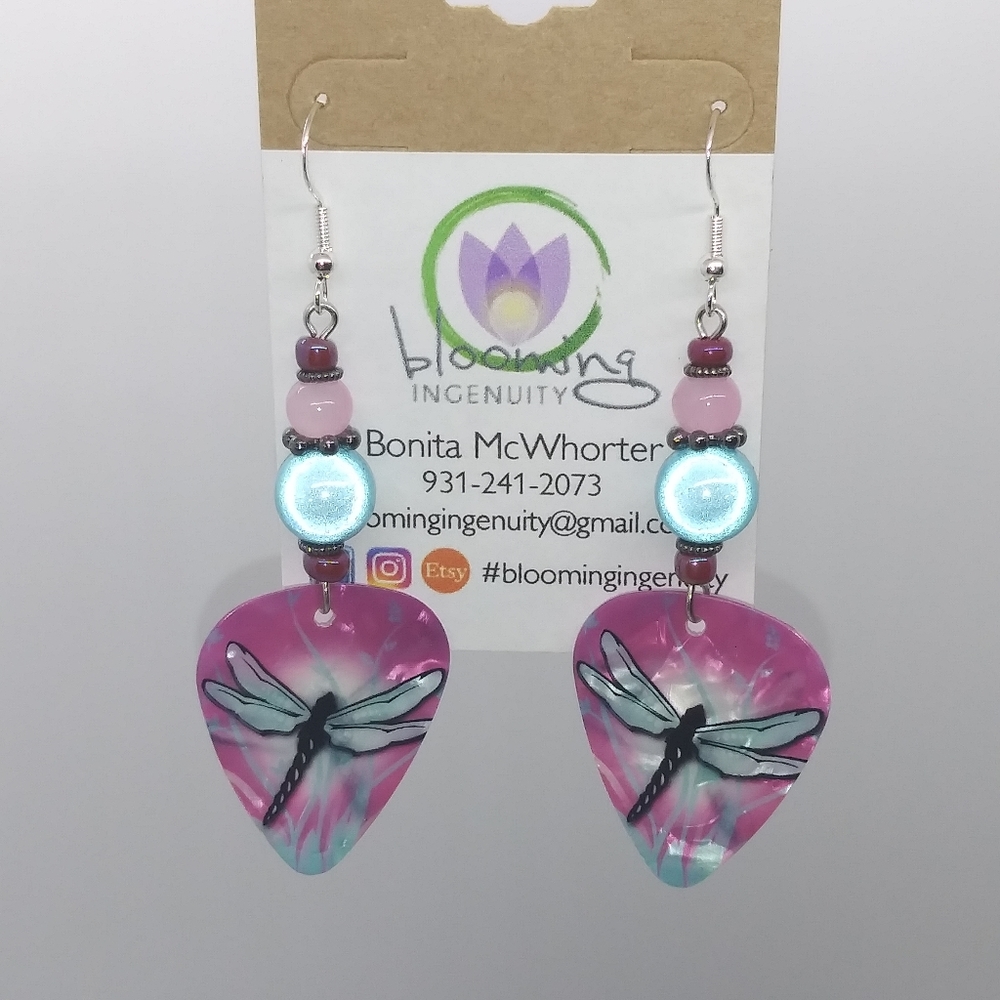Guitar Pick Dangle Earrings